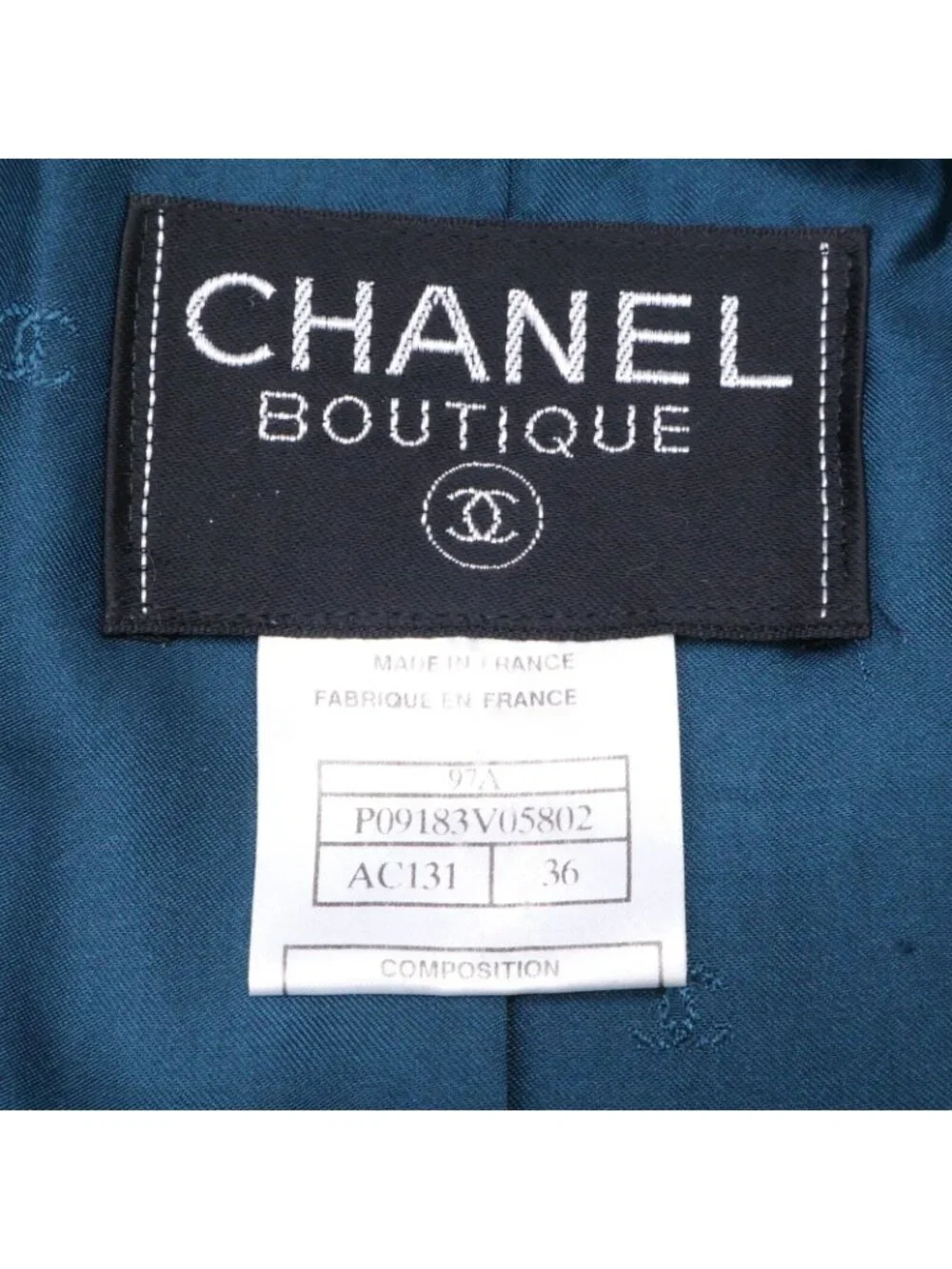 Chanel Check CC Logo Button Tweed Collarless Jacket 36